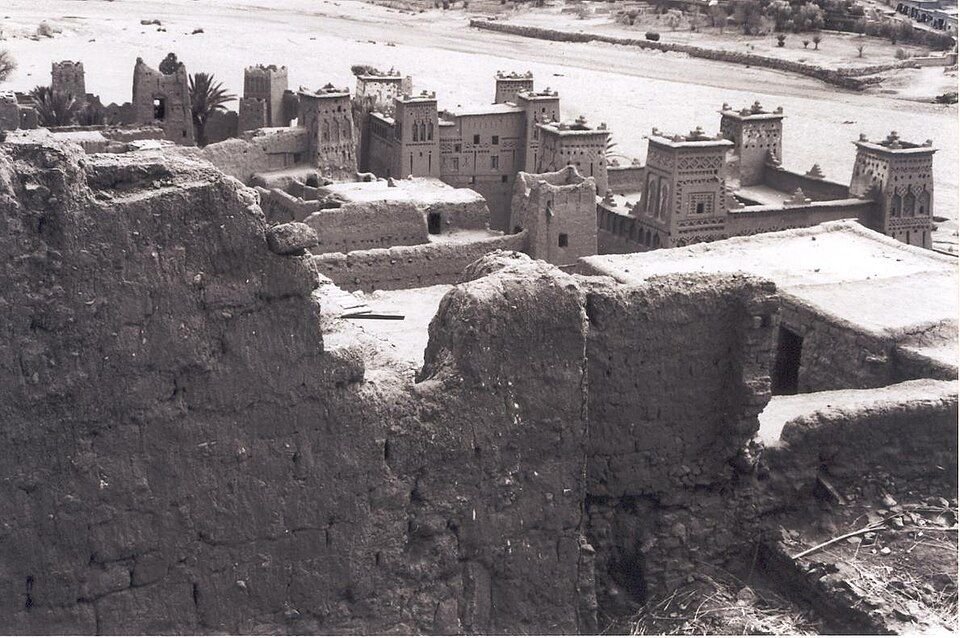 Panoramic view of Ait Ben Haddou kasbah