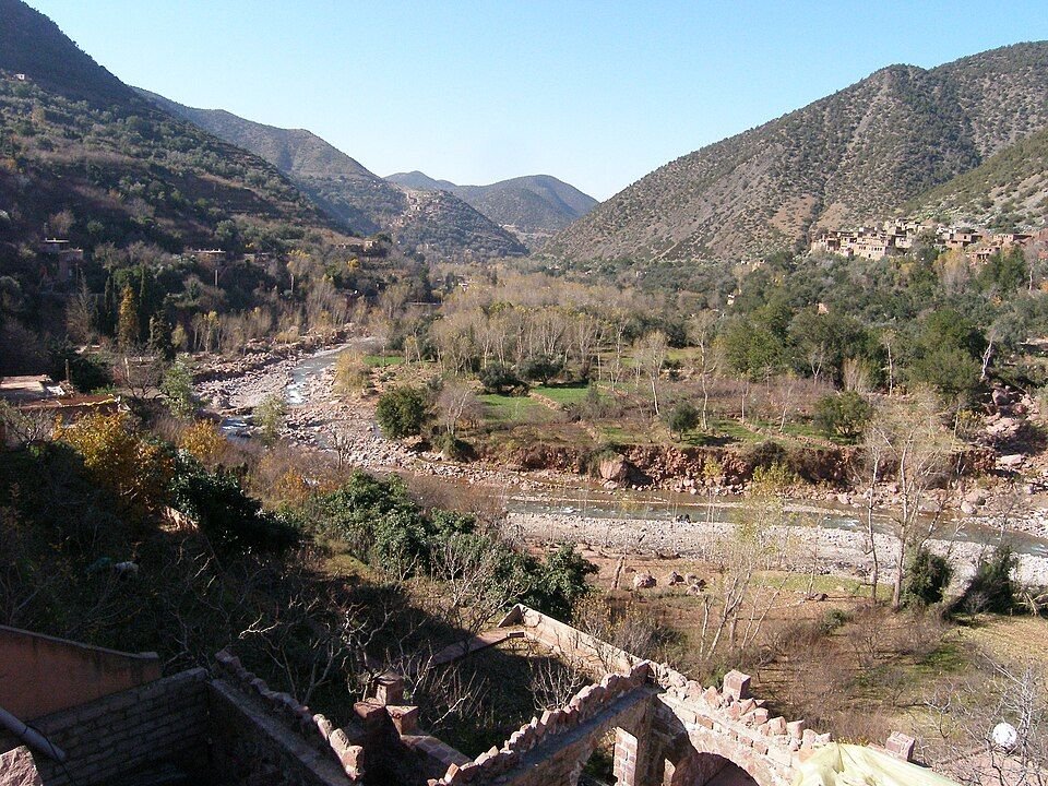 Ourika Valley landscape in the High Atlas foothills