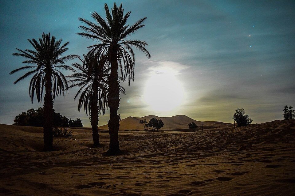 Merzouga desert landscape in eastern Morocco