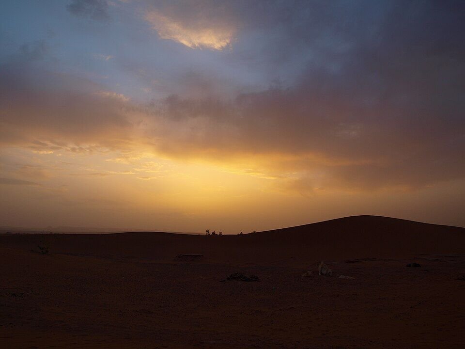 Sunrise over Erg Chegaga dunes